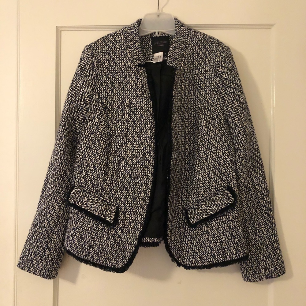 Notch Collar Tweed Jacket